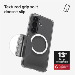 ZAGG Crystal Palace Snap Case for Samsung Galaxy S26 Smartphone - Textured Edges/Grip - Crystal Clear, Transparent - Yello