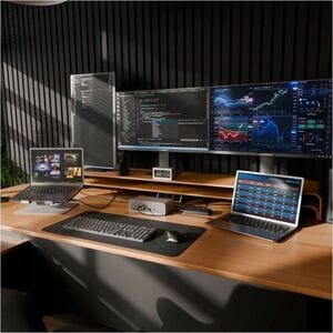Targus EcoSmart DOCK230EUZ Thunderbolt 5 Docking Station für Workstation, Mikrofon, Lautsprecher, Kopfhörer, Tastatur, Mau