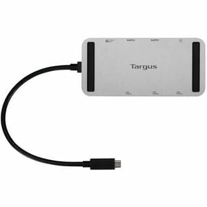 Targus 8 Port(s) USB4 Docking Station for Notebook, Monitor - Charging Capability - Silver - Portable - 2 Displays Support