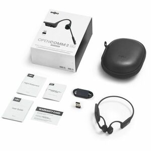 Shokz OpenComm2 UC Wireless Behind-the-neck, Earbud, Over-the-ear, Open-ear Stereo Earset - Black - Binaural - Open - 3000