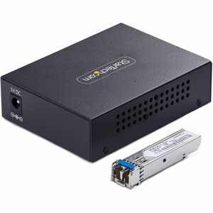StarTech.com Gigabit Singlemode (SM) LC Glasfaser-Medienkonverter, 10/100/1000Mbps, 40 km, RJ45 zu LC, Vollmetallgehäuse, 