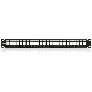 KELine 24 Port(s) Blank Patch Panel - Black - 24 x RJ-45 - 1U High - Cabinet Mountable