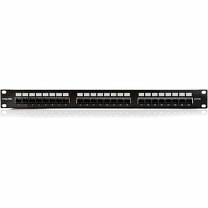 KELine 24 Port(s) Network Patch Panel - Category 5e - Twisted Pair - Black - 24 x RJ-45 - 1U High - Cabinet Mountable