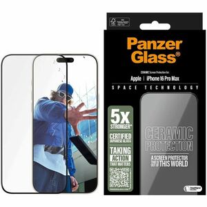 PanzerGlass Ceramic Glas-Keramik Displayschutz für iPhone 16 Pro Max - für OLED iPhone 16 Pro Max - Bruchfest, Wischfest, 
