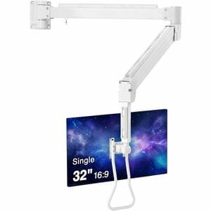 SIIG Medical Grade Single 32 inch Monitor Long Arm Wall Mount 17.6 lbs-White - Medical Grade Single 32 inch Monitor Long A
