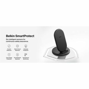 Belkin BoostCharge Induktionsladegerät - Schwarz - für Qi-fähiges Gerät, Smartphone, iPhone - Eingangsstecker: USB - Schne