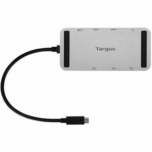 Targus 8 Port(s) USB4 Docking Station for Notebook, Monitor - Charging Capability - Silver - Portable - 2 Displays Support