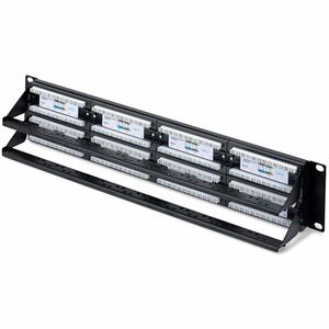 StarTech.com 48-Port Patchpanel, 2HE, 19 Zoll Rack Cat6 Patch Panel, RJ45, UTP, 110 Punch-Down, Ethernet-Netzwerk Patchfel