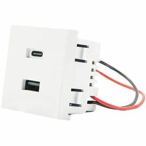 Shelly USB-A + USB-C töltő, kiegészítő modul az asztali tartóhoz, fehér