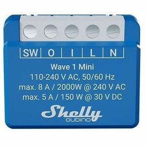 Shelly Qubino Wave 1 MINI egy áramkörös okosrelé, Z-Wave protokoll kompatibili