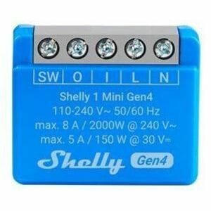 Shelly 1 Mini GEN4 egy áramkörös Wi-Fi + Bluetooth / Zigbee 3.0  multi-protokoll okosrelé, Matter kompatibilis (8A)