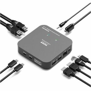 Station d'accueil Port Connect USB Type C pour Notebook, Station de travail, Moniteur, Clavier, Souris, Casque, Écouteurs,