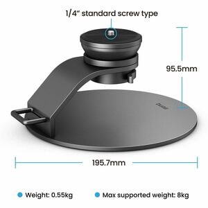 BenQ ST30 Projector Stand - 8 kg Load Capacity - 19.6 cm Width - Desktop - Metal - For Projector, Gaming, Living Room - Du