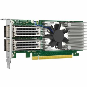 QNAP QXG-100G2SF-BCM Dual-port, 100 GbE Network Expansion Card - PCI Express 4.0 x16 - 256 Gbit/s Data Transfer Rate - Opt