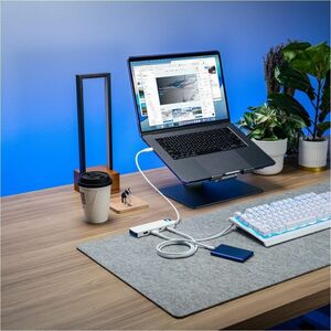Hyper HyperDrive Flex HD5200BUGL USB-Hub - USB-Typ C - 640 MB/s - Tastatur, Festplatte - Desktop - Blau, Weiß - 4 Total US