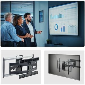 StarTech.com Wall Mount for Flat Panel Display, TV - Silver, Black - Horizontal - TAA Compliant - 1 Display(s) Supported -