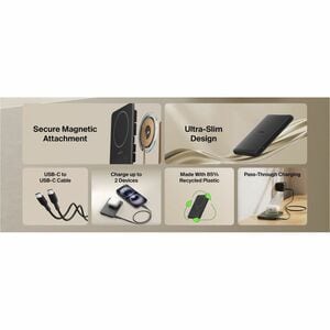 Belkin BoostCharge Stromspeicher - Weiß - für Ohrhörer, iPhone, Smartphone, Qi-fähiges Gerät, USB Typ C Gerät, Kabellose O