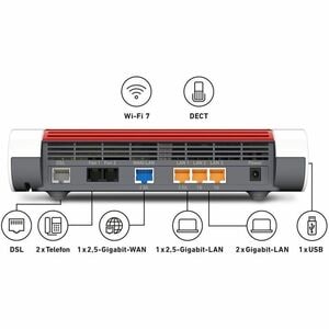 FRITZ! FRITZ!Box 7682 Wi-Fi 7 IEEE 802.11be VDSL, Ethernet Drahtlos Router - Dualband - 2,40 GHz ISM-Band - 5 GHz UNII-Ban