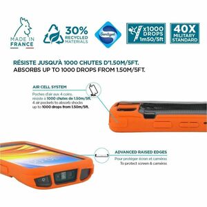 MOBILIS PROTECH Rugged Carrying Case Zebra Mobile Computer - Safety Orange - Drop Resistant, Shock Resistant, Dust Resista
