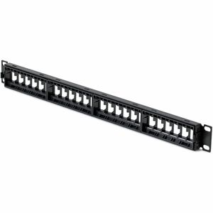 StarTech.com 24 Anschluss/AnschlüssePatch Panel - Kategorie 6, Kategorie 5e - Verdrilltes Doppelkabel - Schwarz - 1U Hoch 