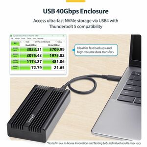 StarTech.com Drive Enclosure M.2, PCI Express NVMe 4.0, PCI Express NVMe 4.0 x4 - USB4 Host Interface - UASP Support Porta