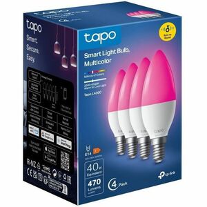 Tapo L430C LED-Glühlampe - 40 W - 40 W Glühbirnenähnliche Wattleistung - 240 V AC, 220 V AC - 470 lm - B38 Größe - Mehrfär