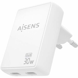 CARGADOR GAN ULTRA DELGADO 30W 2XUSB-C PD3.0 QC4.0 BLANCO