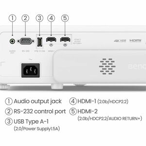 Proiettore DLP Montabili su mensola, Tabletop, Montabile al soffitto BenQ TK710STi Distanza focale ridotta - 3D - 16:9 - H