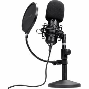 GXTrust 269 Emita II Microphone avec Bureau Support Réglable, Filtre Anti-Pop et Anti-Vent, Gamer USB Micro avec Directivi