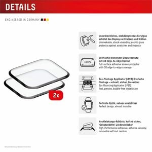 Displex 9H Acryl, Glas Displayschutz für Apple, Watch Series 7, Watch Series 8 - Transparent - 2 Pack - für OLED Apple Wat