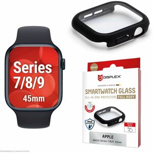 Displex 10H Glas, Polycarbonat Displayschutz für Apple Watch Series 7, Watch Series 8 - 1 - für OLED Apple Watch - Wasserd