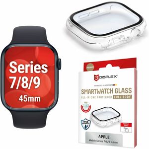 Displex 10H Glas, Polycarbonat Displayschutz für Apple Watch Series 7, Watch Series 8 - Transparent - 1 - für OLED Apple W