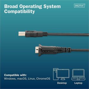Digitus 1,80 m Seriell/USB Datentransferkabel - 1 Stück - Cable for Computer, Desktop-PC, Notebook - 128 kbit/s - Golden B