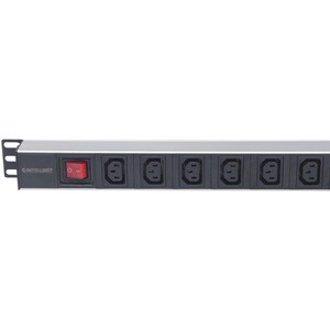 19" 1U PDU 8-way EU, C13 Outlets, Rear C20 Input, Anti-Shedding, Power Distribution Unit, 2m power cord (removeable), outp
