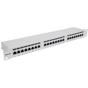 Intellinet 24 Port(s) Network Patch Panel - Grey - 24 x RJ-45 - 1U High - 19" Wide - Rack-mountable