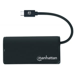 Manhattan USB-C Dock/Hub, Ports (4): USB-A (x4), 5 Gbps (USB 3.2 Gen1 aka USB 3.0), USB powered (no external power supply 