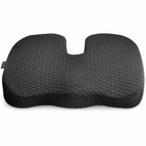 Kensington Premium Seat Cushion - 465.58 mm - Gel Filling - Fabric, Memory Foam, Silicone - U-shaped - Comfortable, Ergono
