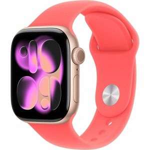 Apple Adjustable Smartwatch Band - Small (S)/Medium (M) - Pin-and-tuck Attachment - Bright Guava - Fluoroelastomer