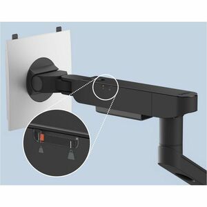 Dell Pro HDA26 Desk Mount for Monitor, Display - Black, Silver - Height Adjustable - 1 Display(s) Supported - 20 kg Load C