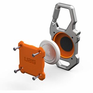 Urban Armor Gear Monarch AirTag, Luggage, Outdoor, Wallet Asset Tracking Tag Holder - Polycarbonate, Aluminium - Orange, S