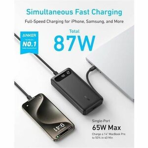 Power Bank ANKER A1383 - Nero - Per iPhone, Smartphone, Console di giochi portatile, MacBook Air, Nintendo Switch, Compute