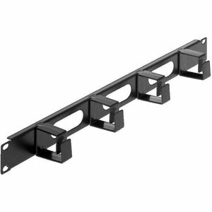 19" Cable Management Panel, 1U, 4 short plastic rings, Black - Cable Management Panel - 1U Rack Height x 19" Panel Width -