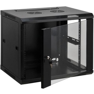 Network Cabinet, Wall Mount (Standard), 15U, 600mm Deep, Black, Assembled, Max 60kg, Metal & Glass Door, Back Panel, Remov