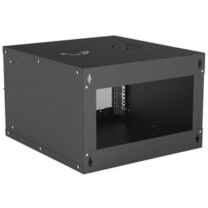 Network Cabinet, Wall Mount (Basic), 6U, 560mm Deep, Black, Flatpack, Max 50kg, Glass Door, 19" , Parts for wall installat