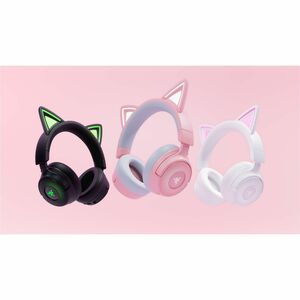 Casque de jeu Razer Kraken Kitty V3 Pro - Câblé / Sans fil - Design Sur tête - Stéréo - Couleur Noir - Binaural - Circumau