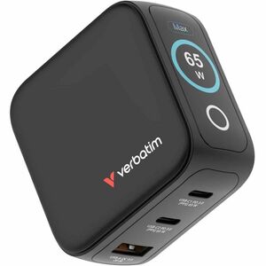 Verbatim Mini 65 W AC Adapter - Universal Adapter - 2 USB Type-C - For Notebook, Smartphone, Tablet PC - Australia, Europe