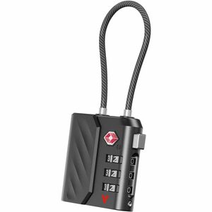 Verbatim Combination Padlock - 1 - Acrylonitrile Butadiene Styrene (ABS), Braided Stainless Steel - Black