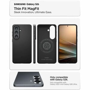 Spigen Thin Fit Case for Samsung Galaxy S26 Smartphone - Black - Scratch Resistant, Impact Absorbing, Impact Resistant, Sh