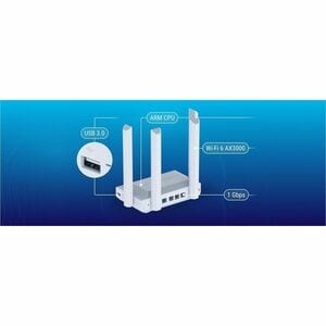 Router wireless Keenetic Hopper KN-3811 - Wi-Fi 6 - IEEE 802.11k/r/v/ax - Ethernet - Dual Band - 2,40 GHz ISM band - 5 GHz