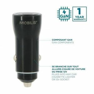 MOBILIS Energia 20 W Autoadapter - 20 W - 5 V Gleichstrom, 9 V DC, 12 V Gleichstrom - 3 A